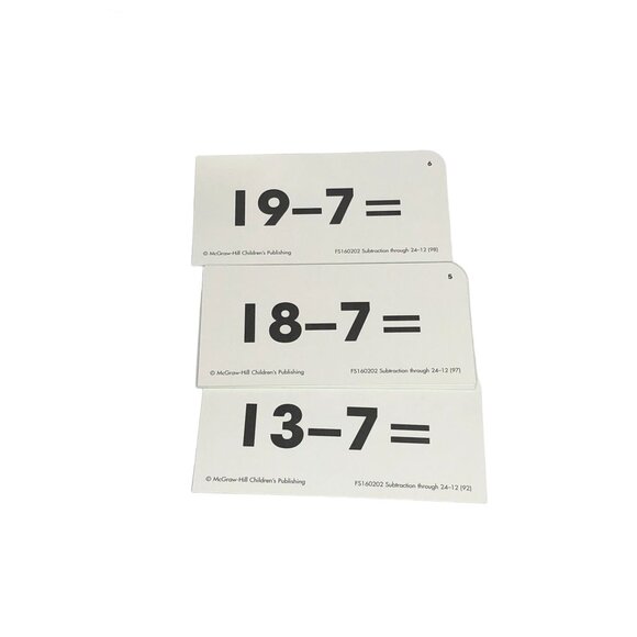 McGraw Hill Flash Cards Math Subtraction thru 24-12 Self Checking Homeschool - Picture 3 of 10